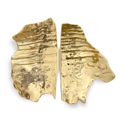 Ручка-кнопка Pull Cast Leaf Polished Brass
