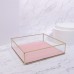 Органайзер для хранения «PINK RIPPLES», стеклянный, 1 секция, 24×24×6,5 см, прозрачный/медный/розовый
