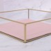 Органайзер для хранения «PINK RIPPLES», стеклянный, 1 секция, 24×24×6,5 см, прозрачный/медный/розовый