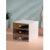 Органайзер для хранения BASIC, многоуровневый, 3 секции, 15.4×14.6×16.7 см, белый, прозрачный