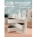 Органайзер для хранения косметики, вращающийся, 3 секции, 27×15 см, белый