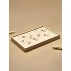 Подставка для колец 7 полос QF, флок, 35×24×3 см, цвет бежевый