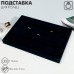 Подставка для колец 7 полос QF, флок, 35×24×3 см, цвет чёрный