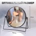 Зеркало настольное «Круг», двустороннее, с увеличением, d зеркальной поверхности 16 см, цвет чёрный