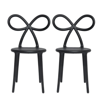 Стул Qeeboo Ribbon black - Set of 2