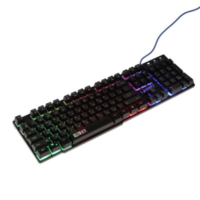 Клавиатура Qumo Unicorn K01, мембранная, игровая, подсветка,проводная, 104 клавиши, USB, черная