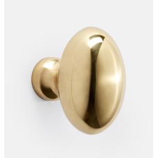 Ручка-кнопка Rejuvenation Medium Oval d.3.2 Unlacquered Brass
