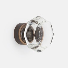 Ручка-кнопка Rejuvenation Octagon Glass d.3.2 Burnished Antique