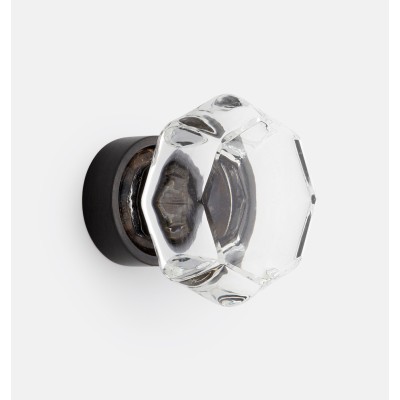 Ручка-кнопка Rejuvenation Octagon Glass d.3.2 Oil-Rubbed Bronze