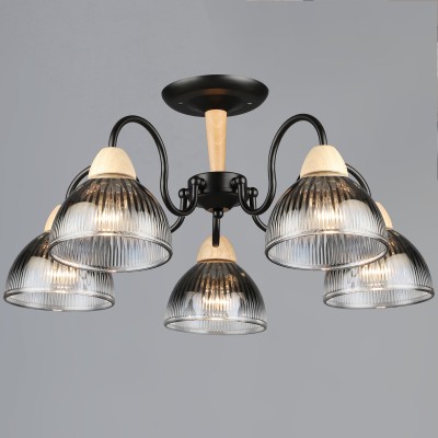 Люстра на штанге 69660 69660-0-3-05 BK+WOOD