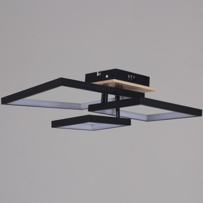 Люстра на штанге 98560-0.3-03 BK+WOOD