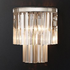 Бра Restoration Hardware 1920s Odeon Clear Glass Fringe Sconce Grey Iron