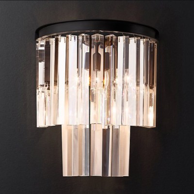 Бра Restoration Hardware 1920s Odeon Clear Glass Fringe Sconce Polished Nickel
