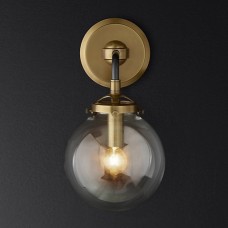Бра Restoration Hardware Bistro Globe Clear Glass Double Sconce Brass