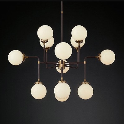 Бра Restoration Hardware Bistro Globe Clear Glass Double Sconce Brass