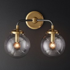 Бра Restoration Hardware Bistro Globe Clear Glass Single Sconce Brass