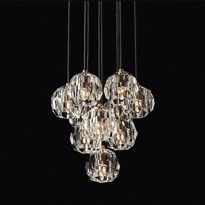 Подвесной светильник Restoration Hardware Boule De Cristal Round Cluster 24" Lacquered Burnished Brass