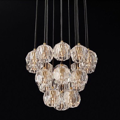 Подвесной светильник Restoration Hardware Boule De Cristal Round Cluster 24" Lacquered Burnished Brass