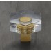 Ручка-кнопка Restoration Hardware Lambeth Crystal Hex. d.3.2 Lac.Burnished Brass