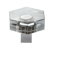 Ручка-кнопка Restoration Hardware Lambeth Crystal Hexagonal d.3.8cm Polished Chrome