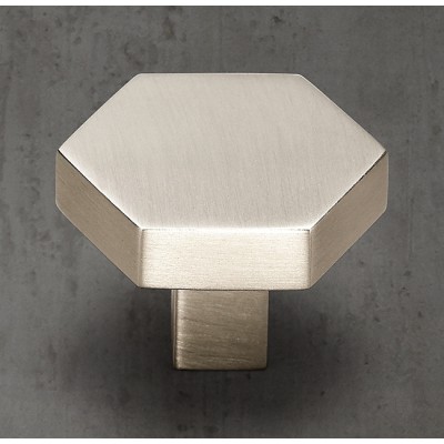 Ручка-кнопка Restoration Hardware Lambeth Hex. d.3.8 Satin Nickel