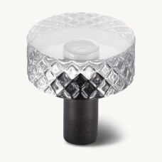 Ручка-кнопка Restoration Hardware Lambeth Knurled Crystal d.3.2 Bronze