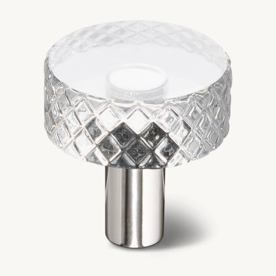 Ручка-кнопка Restoration Hardware Lambeth Knurled Crystal d.3.2 Polished Chrome