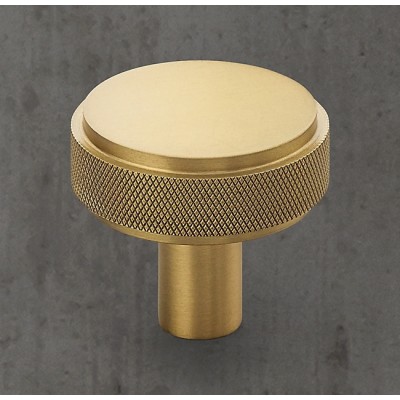 Ручка-кнопка Restoration Hardware Lambeth Knurled d.3.2 Lac.Burnished Brass