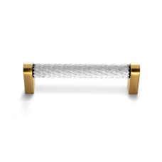 Ручка-скоба Restoration Hardware Lambeth Knurled Crystal L.10.2 Polished Brass