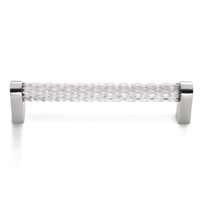 Ручка-скоба Restoration Hardware Lambeth Knurled Crystal L.15.2 Polished Chrome