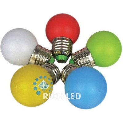 Лампа светодиодная RL-BL E27 220В 1Вт мультиколор RL-BL-E27-G45-RGB