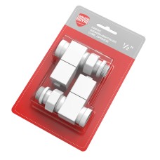 Набор дизайн-вентилей Royal Thermo CUBE, прямой (белый) 1/2quot;