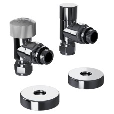 Набор термостатический угловой Royal Thermo Design Pro 15мм М30х1,5 (Хром)