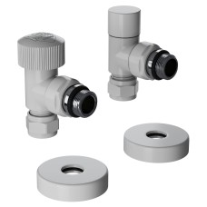 Набор термостатический угловой Royal Thermo Design Pro 15мм М30х1,5 (Белый)