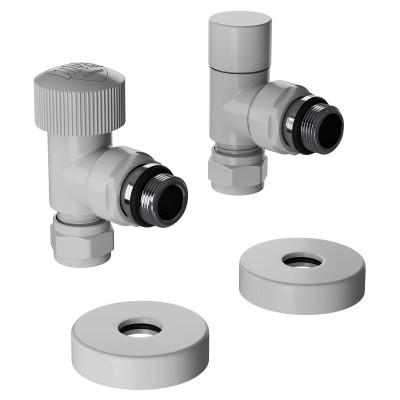 Набор термостатический угловой Royal Thermo Design Pro 15мм М30х1,5 (Белый)