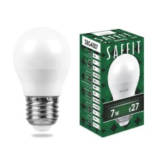 Лампа светодиодная Saffit SBG4507 шар E27 7W 4000K 55037