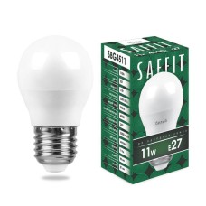 Лампа светодиодная Saffit SBG4511 шар E27 11W 4000K 55139