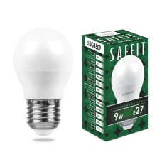 Лампа светодиодная Saffit SBG4509 шар E27 9W 6400K 55126