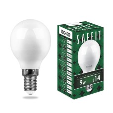 Лампа светодиодная Saffit SBG4509 шар E14 9W 4000K 55081