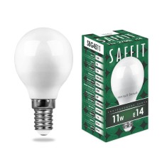 Лампа светодиодная Saffit SBG4511 шар E14 11W 2700K 55136