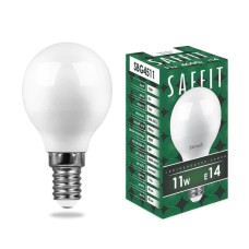 Лампа светодиодная Saffit SBG4511 шар E14 11W 4000K 55138