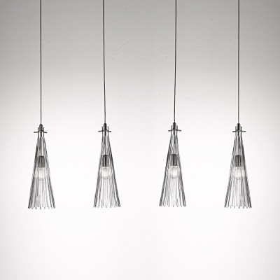 Подвесной светильник Selene Illuminazione Costa Rica 4 nickel/clear
