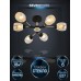 Люстра на штанге Seven Fires Inesh SF3368/6C-BK-FGD-AM