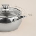 Кастрюля SL Home «Олла», 4 л, d=22 см, h=10.5 см, с крышкой, капсульное дно, индукция, нержавеющая сталь