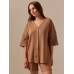 Костюм домашний женский (рубашка и шорты) SL HOME р. XL, кофейный