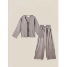 Костюм домашний (рубашка и брюки) SL HOME, размер XL, модал, серо-бежевый