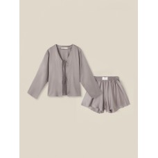 Костюм домашний (рубашка и шорты) SL HOME, размер XL, модал, серо-бежевый
