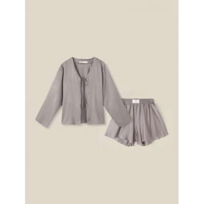 Костюм домашний (рубашка и шорты)  SL HOME р. XL, серо-бежевый