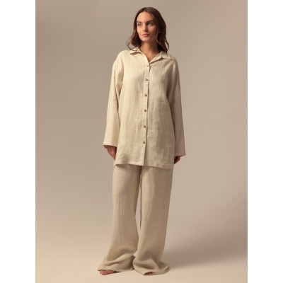 Костюм женский домашний (рубашка и брюки) SL HOME р. XL, молочный