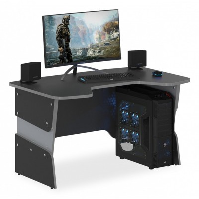  Стол компьютерный игровой (1уп) STG 1385 Антрацит/Металлик 1360х850х750